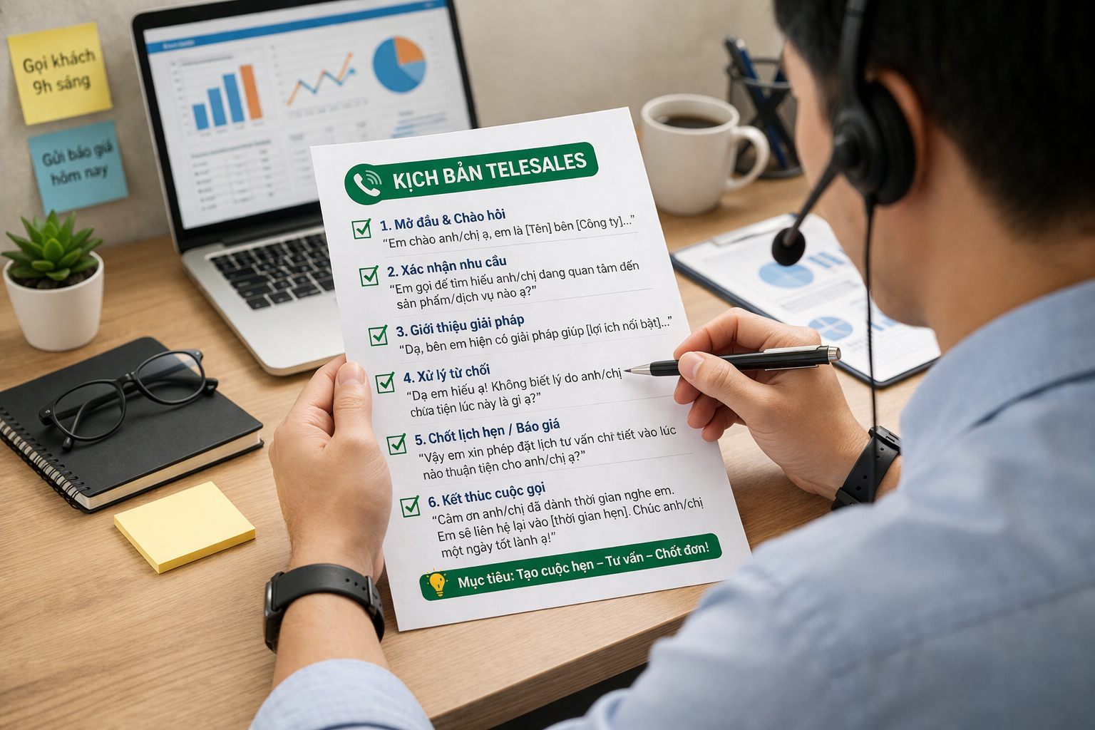 Hướng dẫn xây dựng kịch bản telesales cho doanh nghiệp từ A đến Z